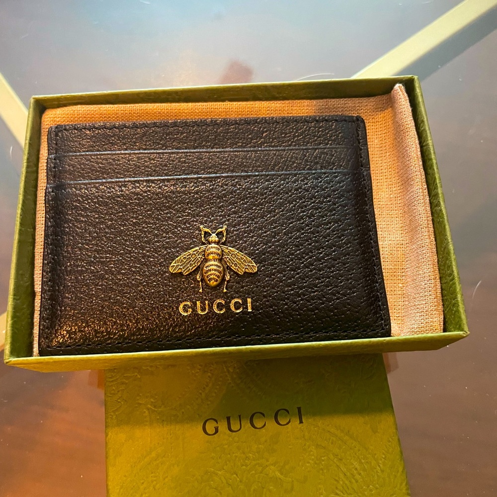 **SOLD** Gucci Animalier Leather Card Case - 100% Authentic